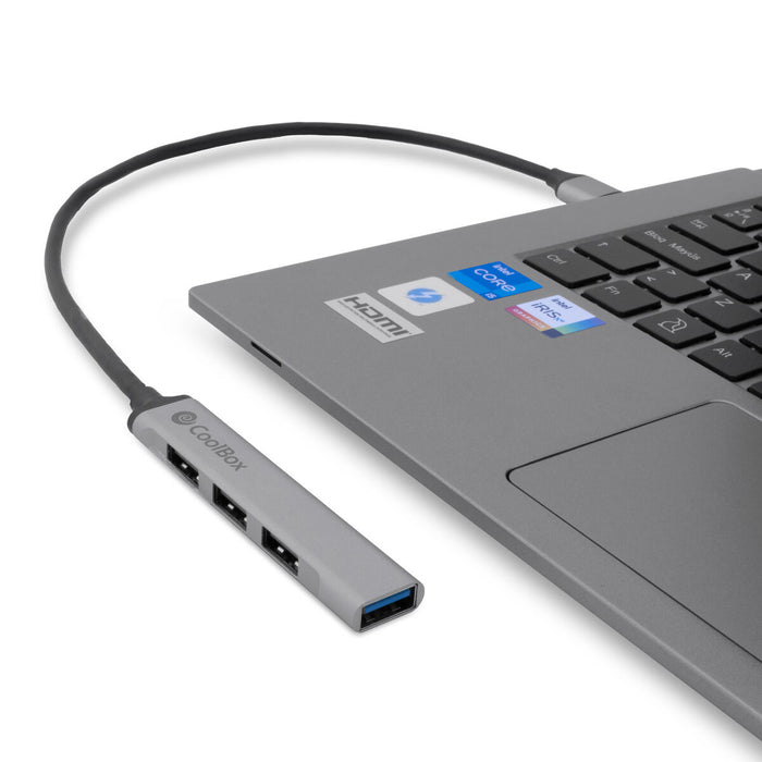 Hub USB CoolBox COO-HUB195 Gri Argintiu