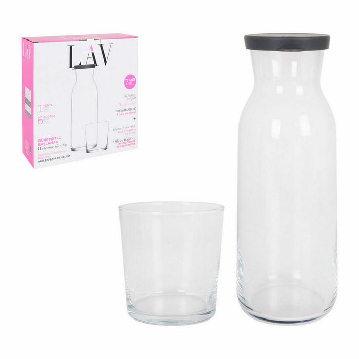 Set LAV Carafă Ochelari Geam 7 Piese (6 Unități) (7 pcs)