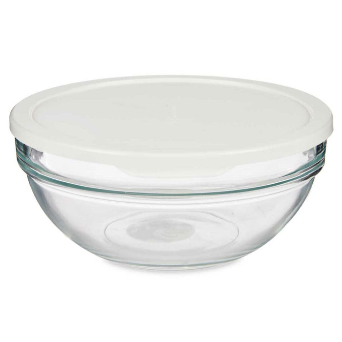 Cutie rotundă pentru prânz cu capac Chefs Alb 1,135 L 17,2 x 7,6 x 17,2 cm (4 Unități)
