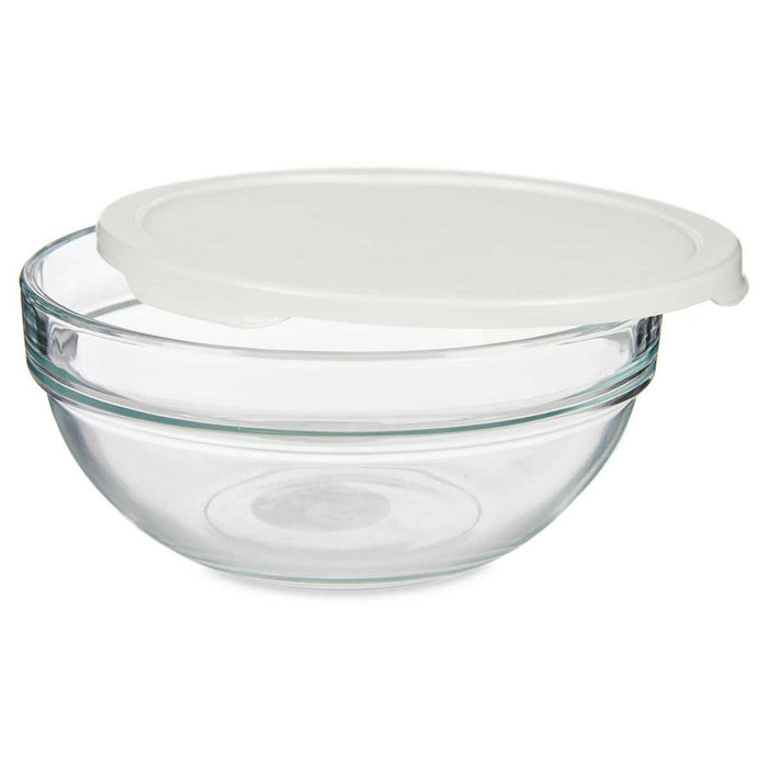 Cutie rotundă pentru prânz cu capac Chefs Alb 1,135 L 17,2 x 7,6 x 17,2 cm (4 Unități)