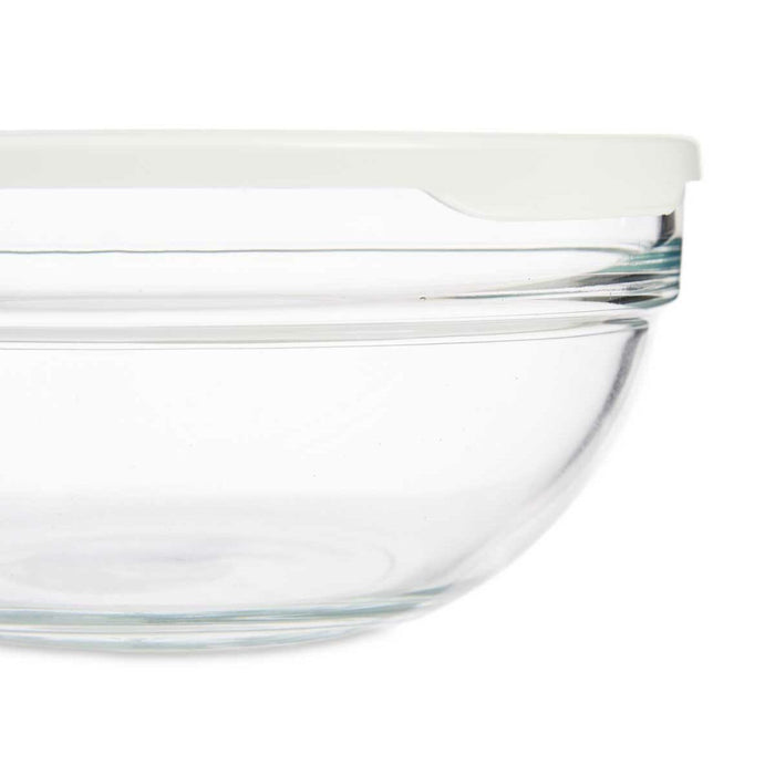 Cutie rotundă pentru prânz cu capac Chefs Alb 1,135 L 17,2 x 7,6 x 17,2 cm (4 Unități)