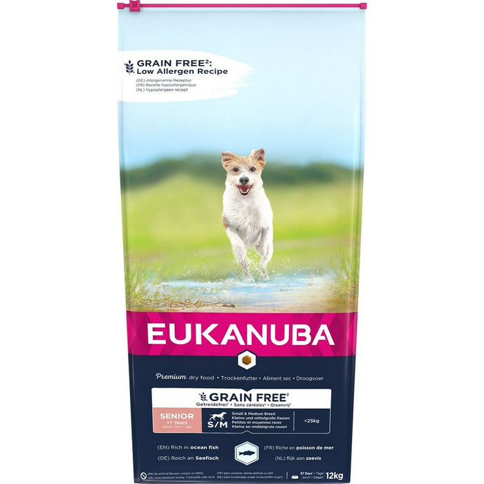 Nutreț Eukanuba  Grain Free Senior small/medium breed Senior Pește 12 kg