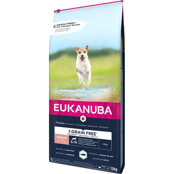 Nutreț Eukanuba  Grain Free Senior small/medium breed Senior Pește 12 kg