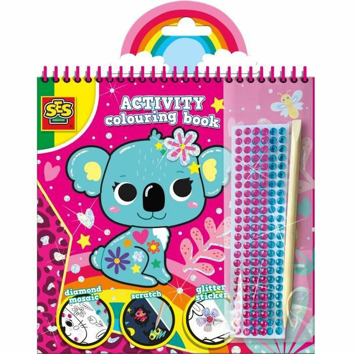 Desene pentru colorat SES Creative Activity Colouring Book 3 în 1 Notebook