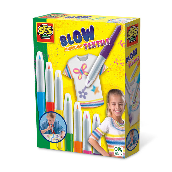 Set de Lucru Manual SES Creative Blow Airbrush Textile