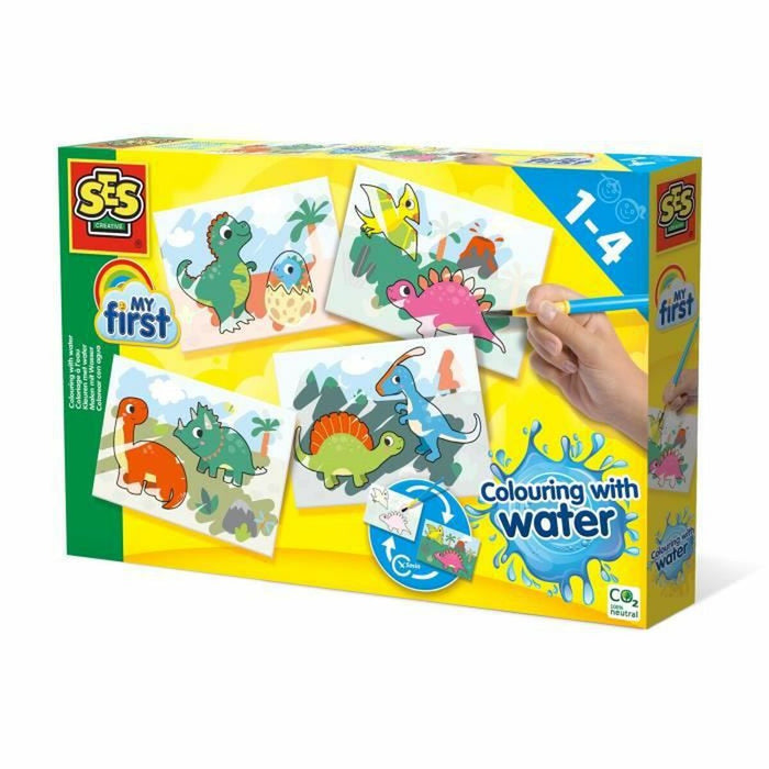 Desene pentru colorat SES Creative Colouring with Water Dinozauri