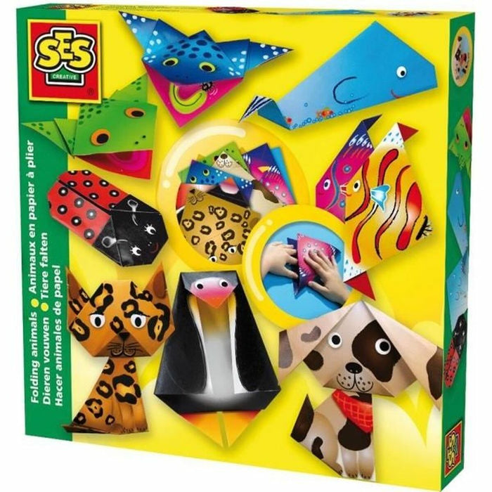 Set de Lucru Manual cu Hârtie SES Creative animale Hârtie