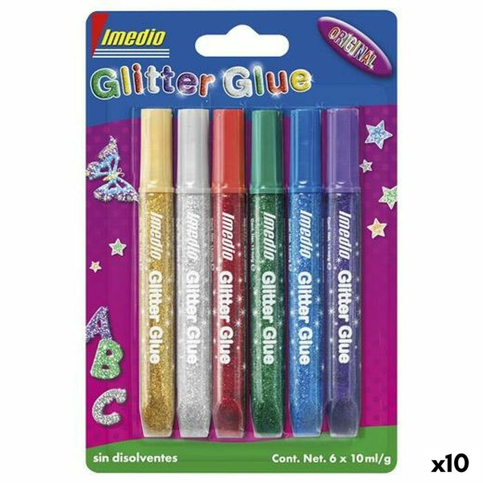 Adeziv gel Imedio Glitter Glue Multicolor (10 Unități)