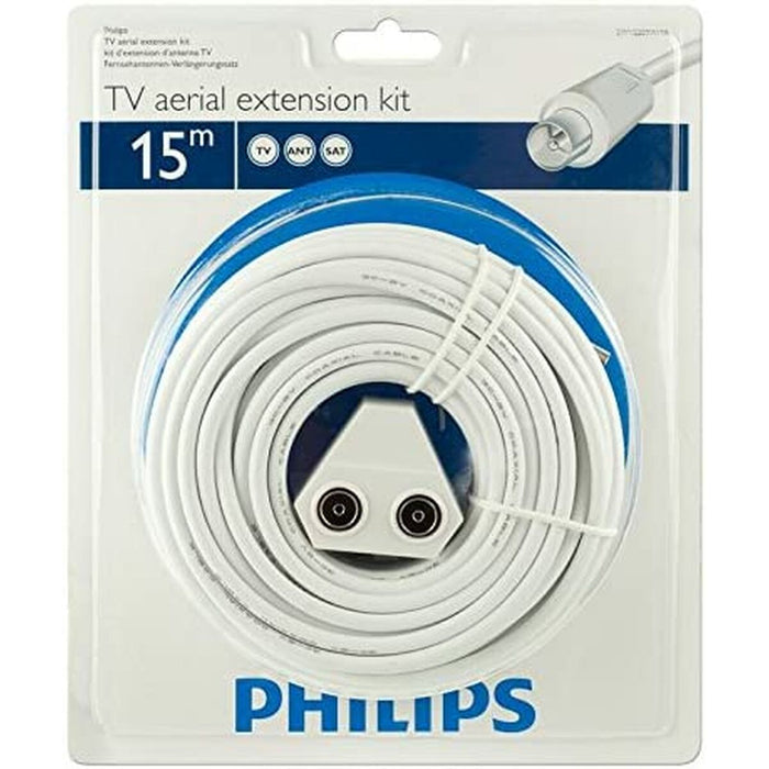 Cablu Coaxial Antenă TV Philips SWV2209W/10 Cupru 15 m