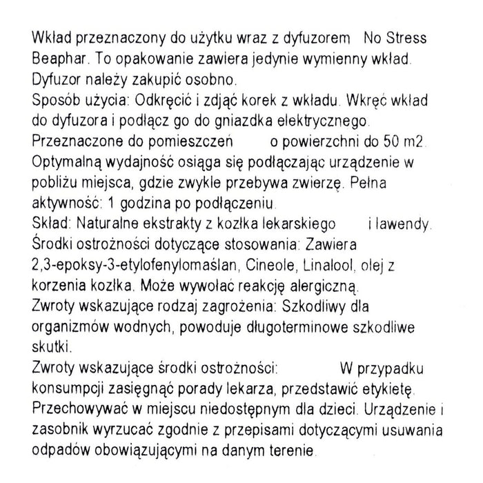 Rezervă pentru difuzor Beaphar No Stress Calming Refill Cat Cu feromoni