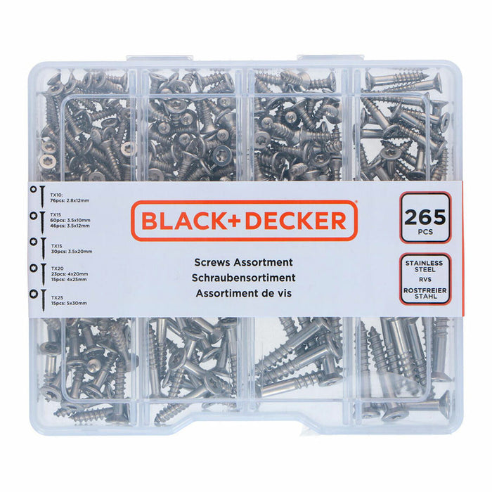 Set de șuruburi Black & Decker Torx 265 Piese