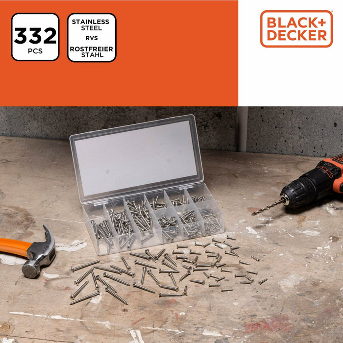 Set de șuruburi Black & Decker Phillips Lemn 332 Piese
