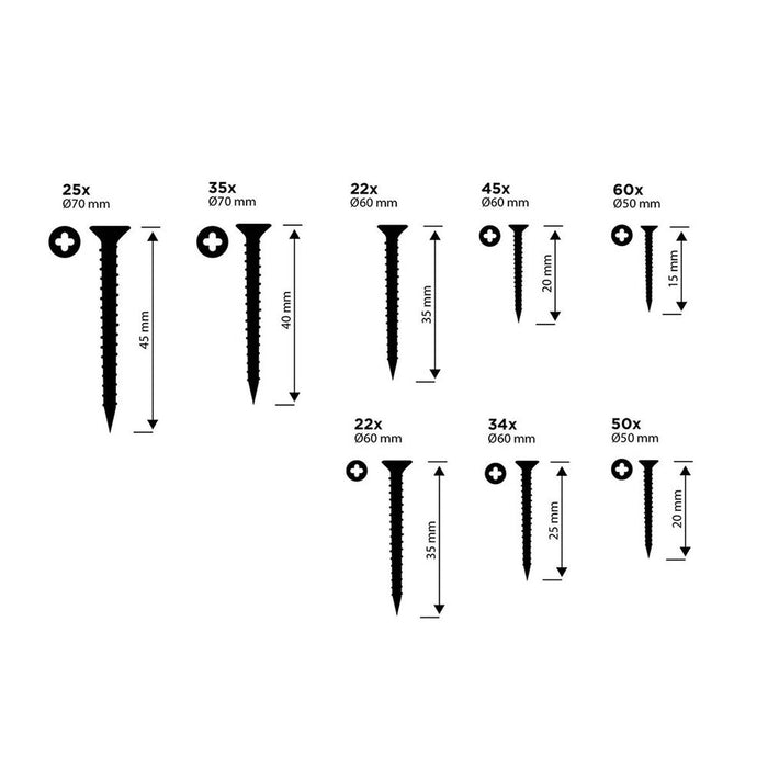Set de șuruburi Black & Decker Phillips Lemn 332 Piese