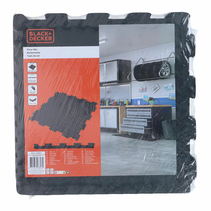 Plăci din spumă EVA Black & Decker Negru Cauciuc Eva 40 x 40 cm (6 Piese)
