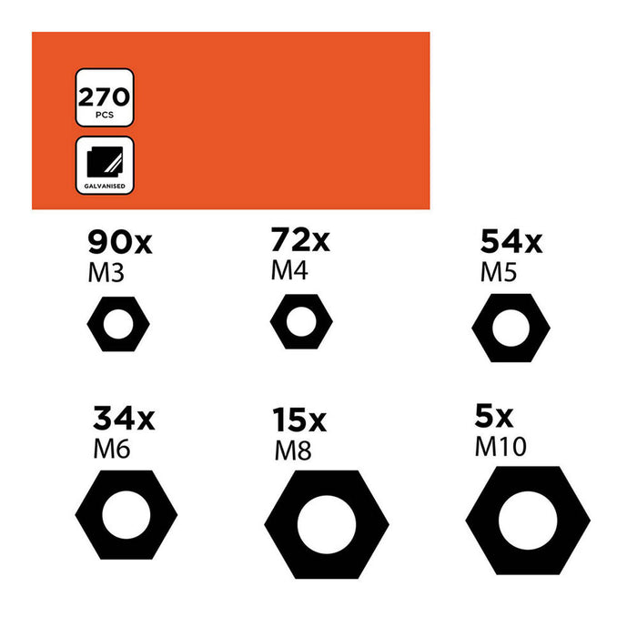 Set Piulițe Black & Decker 270 Piese