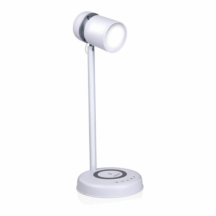 Lampă LED cu boxă și încărcător fără fir Grundig Alb 15 W 76 Lm Ø 12 x 34 cm Plastic 3 în 1