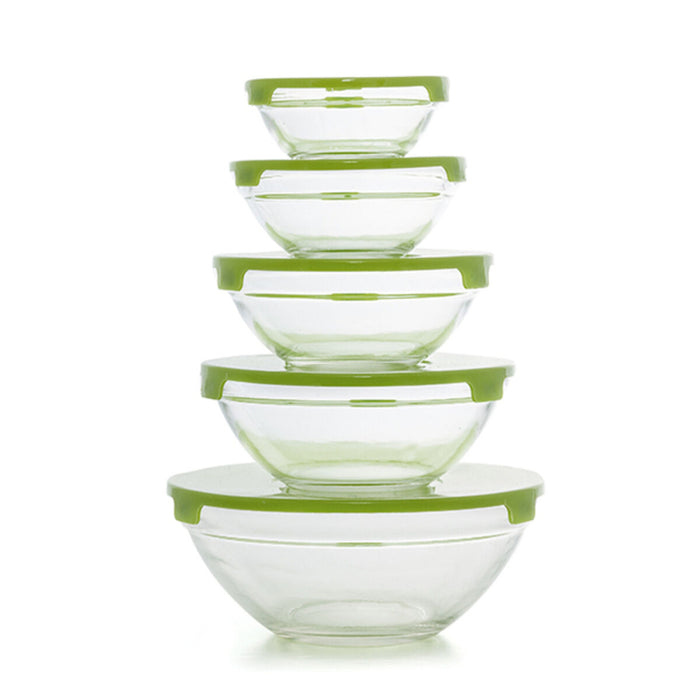 Set de 5 Cutii pentru Prânz Glass EH Albastru Transparent