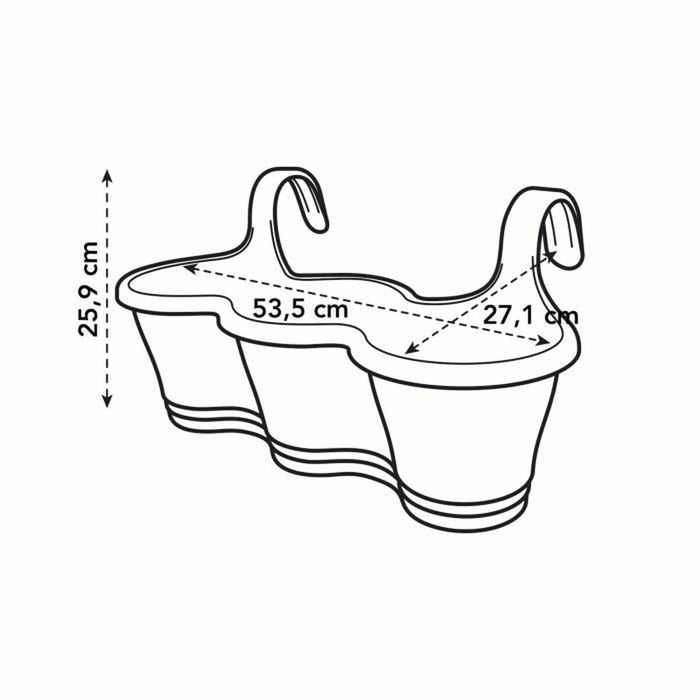 Ghiveci Elho 7542655315000 Alb Plastic Pătrat 53 x 27 cm