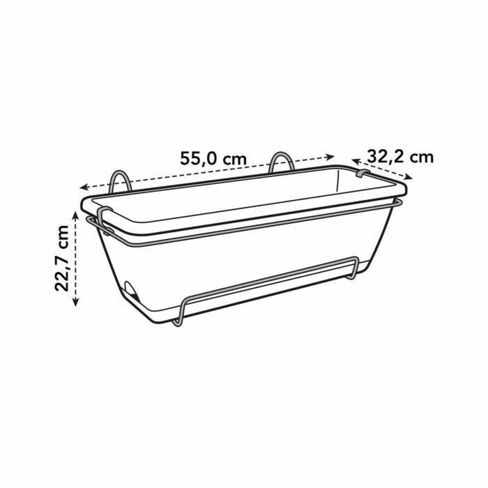 Ghiveci Elho barcelona xl allin1 55cm Negru Antracit polipropilenă Plastic Dreptunghiular 33,5 x 54,5 x 23 cm