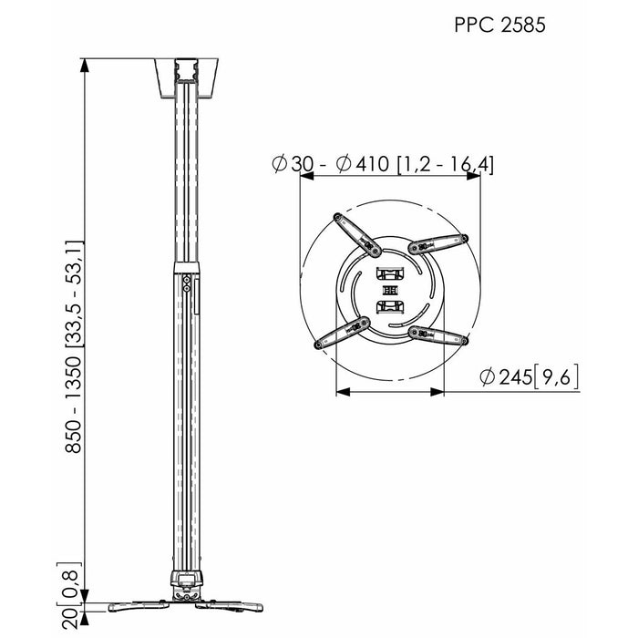 Suport de Tavan pentru Proiector Vogel's PPC 2585
