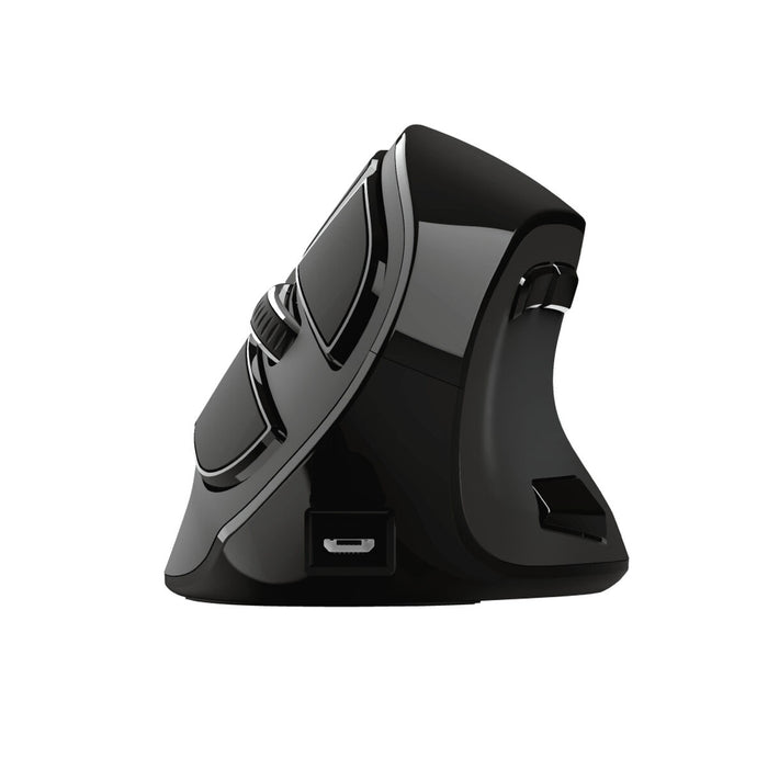 Mouse Fără Fir Trust Voxx Negru Ergonomic Vertical Bluetooth Reîncărcabil/ă