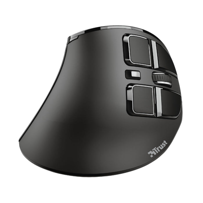 Mouse Fără Fir Trust Voxx Negru Ergonomic Vertical Bluetooth Reîncărcabil/ă