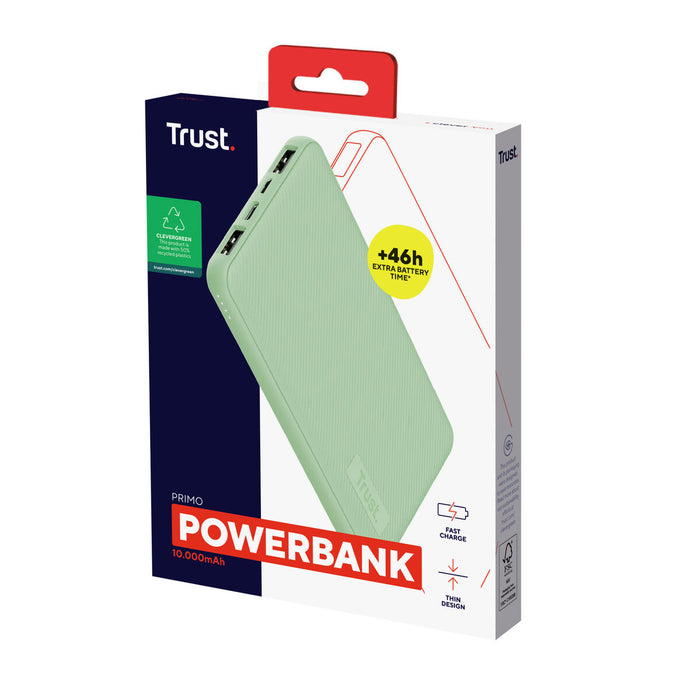 Powerbank Trust 25029 Verde 10000 mAh (1 Unități)