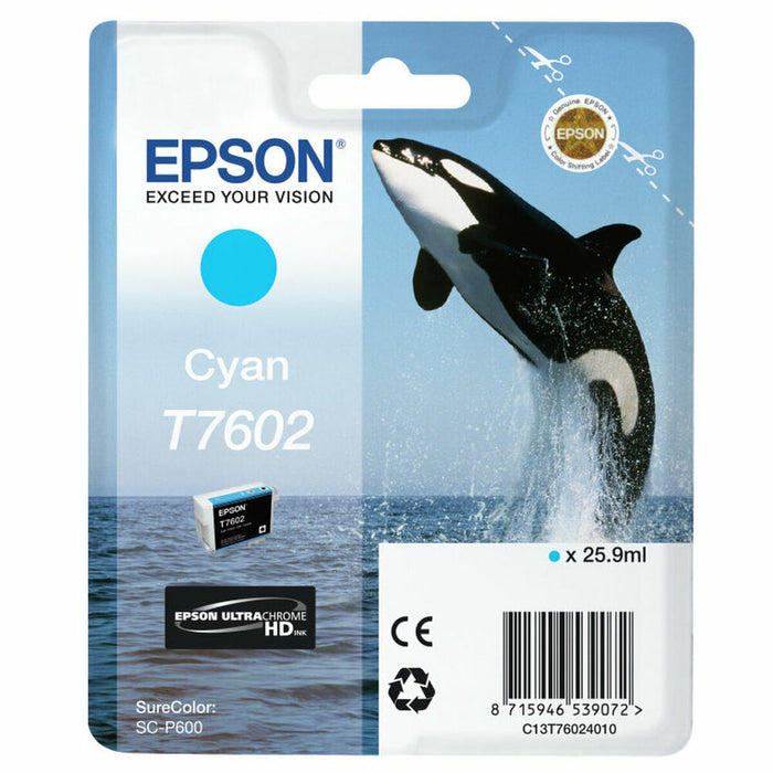 Cartuș cu Cerneală Originală Epson T7602 Cian Negru