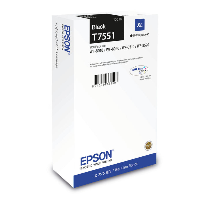 Cartuș cu Cerneală Originală Epson C13T755140 Negru