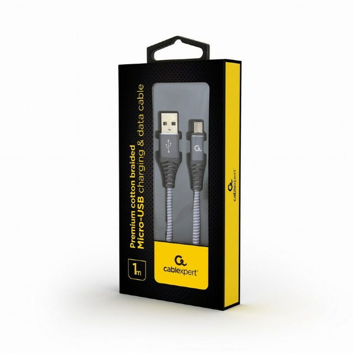 Cablu USB la micro USB GEMBIRD CC-USB2B-AMmBM-1M-WB2 Gri Alb/Gri 1 m