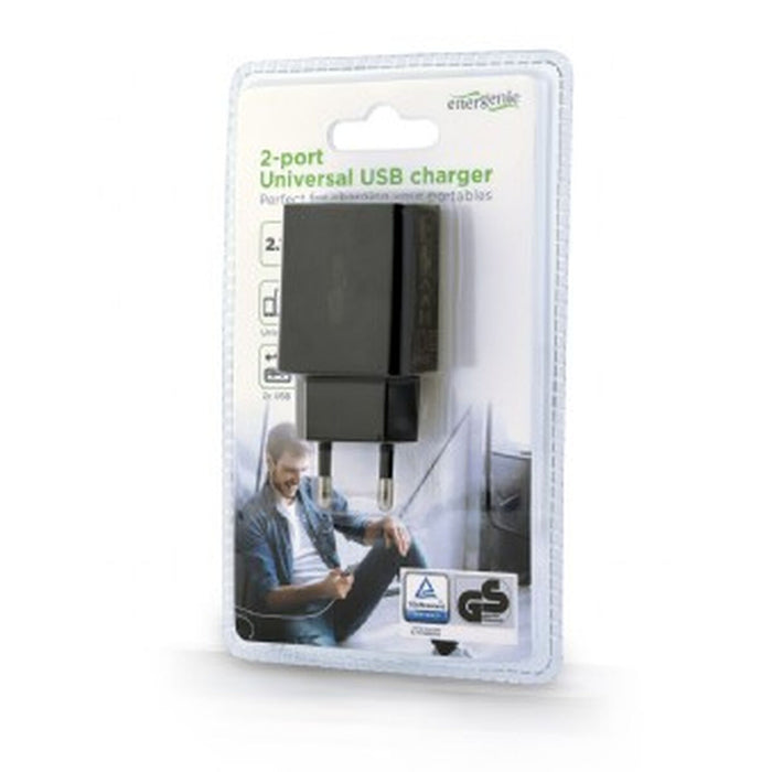 Încărcător de Perete GEMBIRD EG-U2C2A-03-BK Negru