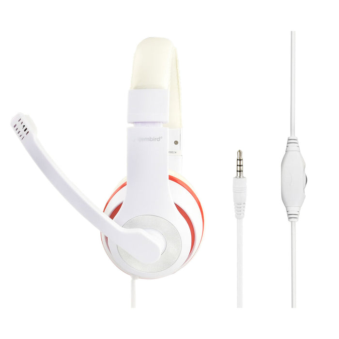 Căști cu Microfon GEMBIRD MHS-03-WTRD Alb
