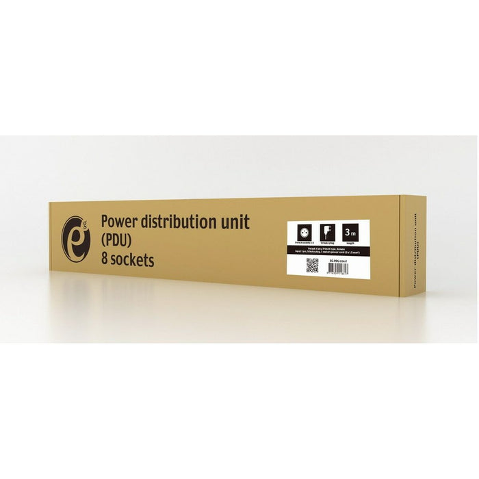 Placă de Circuit 19” 8 Puncte de Conectare Schuko cu On/Off Switch GEMBIRD EG-PDU-014-F (3 m)