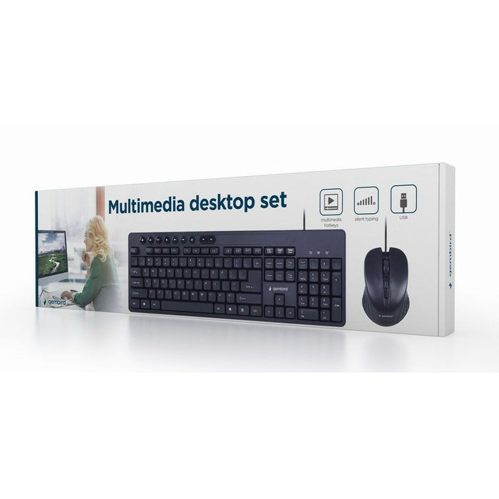 Tastatură și Mouse GEMBIRD KBS-UM-04 Negru Monocrom QWERTY Qwerty US