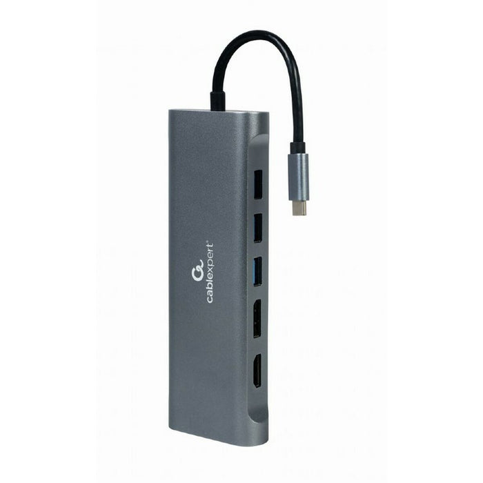 Hub USB-C GEMBIRD A-CM-COMBO8-01 Gri 60 W