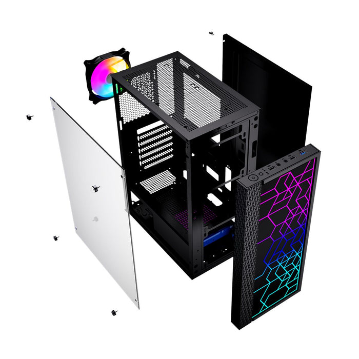 Unitate Semi-tower ATX GEMBIRD Fornax 2500 ARGB Negru Multicolor