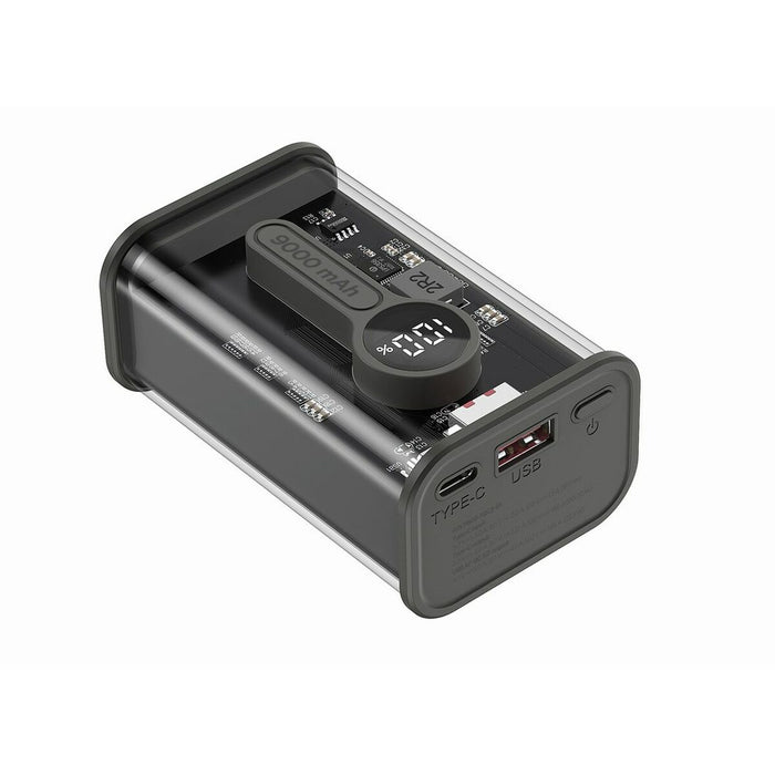 Powerbank GEMBIRD PB09-TQC3-01 Negru Transparent 9000 mah