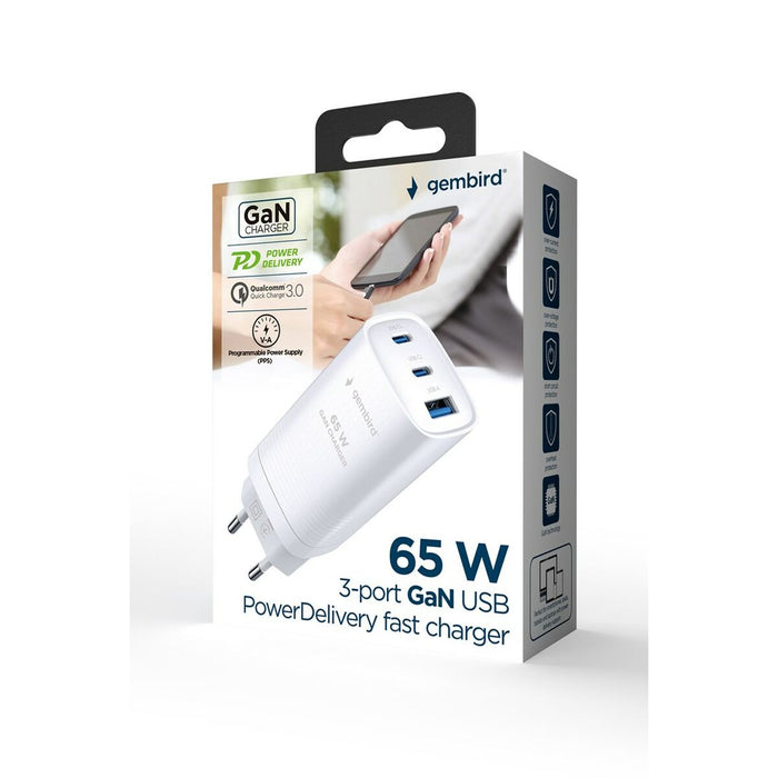 Încărcător de Perete GEMBIRD TA-UC-PDQC65-01-W Alb 65 W (1 Unități)