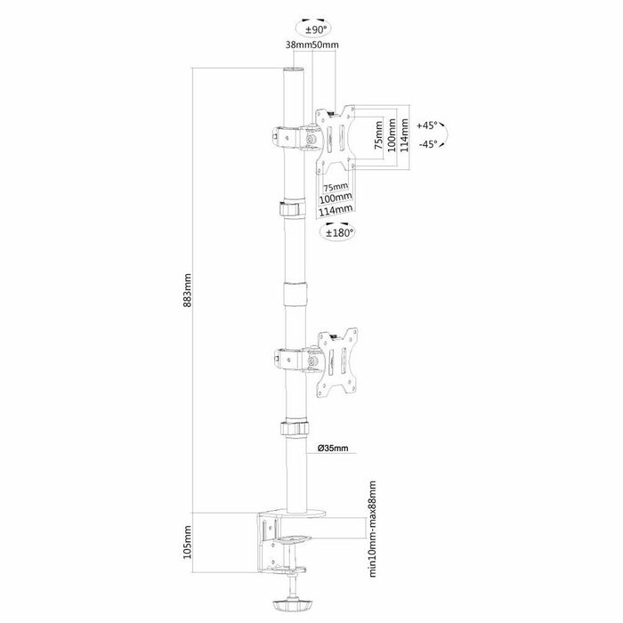 Suport de Masă pentru Ecran Neomounts FPMA-D550DVBLAC Negru 32"