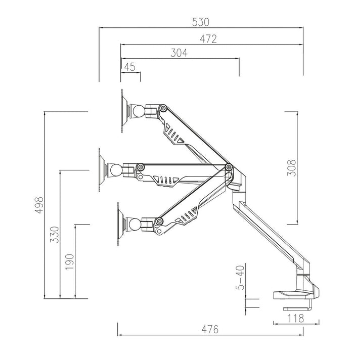 Suport de Masă pentru Ecran Neomounts FPMA-D750BLACK2 Negru 32"