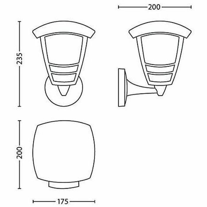 Lampă de perete Philips My Garden Creek Negru Aluminiu A 60 W E27