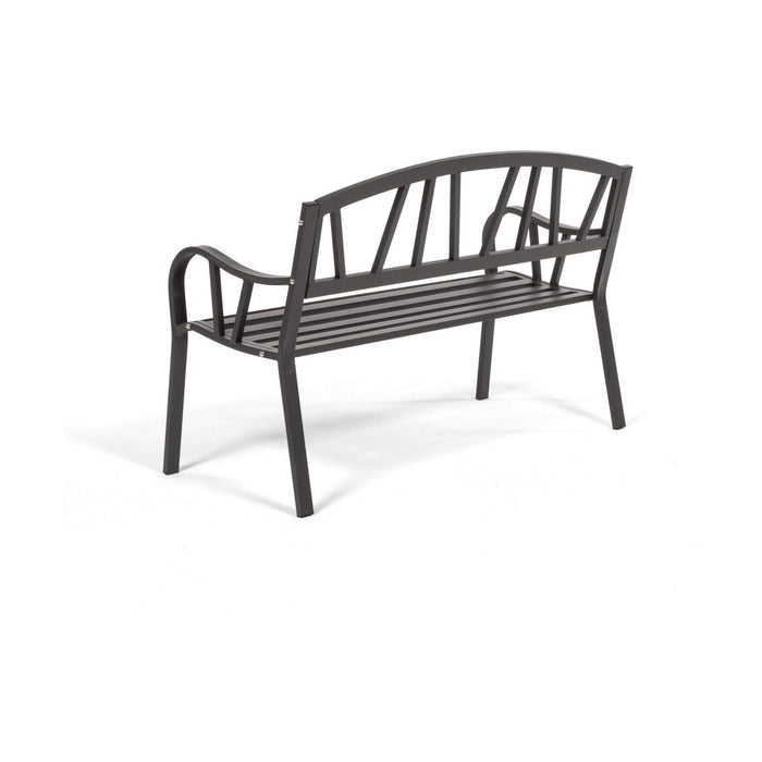 Bancă cu Spătar Antracit Fier (123 X 53 X 86 cm)