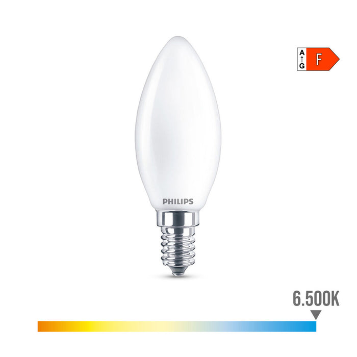 Bec LED Philips Lumânare Alb F 40 W 4,3 W E14 470 lm 3,5 x 9,7 cm (6500 K)