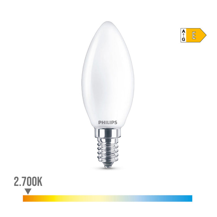 Bec LED Philips Lumânare E 6,5 W 60 W E14 806 lm 3,5 x 9,7 cm (2700 K)