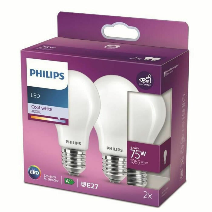 Bec LED Philips Equivalent 75 W E (4000 K) (2 Unități)