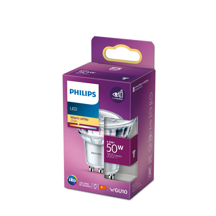Bec LED Philips F 4,6 W GU10 390 lm 5 x 5,4 cm (2700 K)