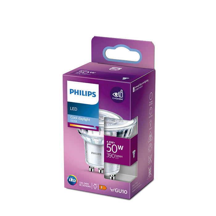 Bec LED Dicroic Philips F 4,6 W 50 W GU10 390 lm 5 x 5,4 cm (6500 K)