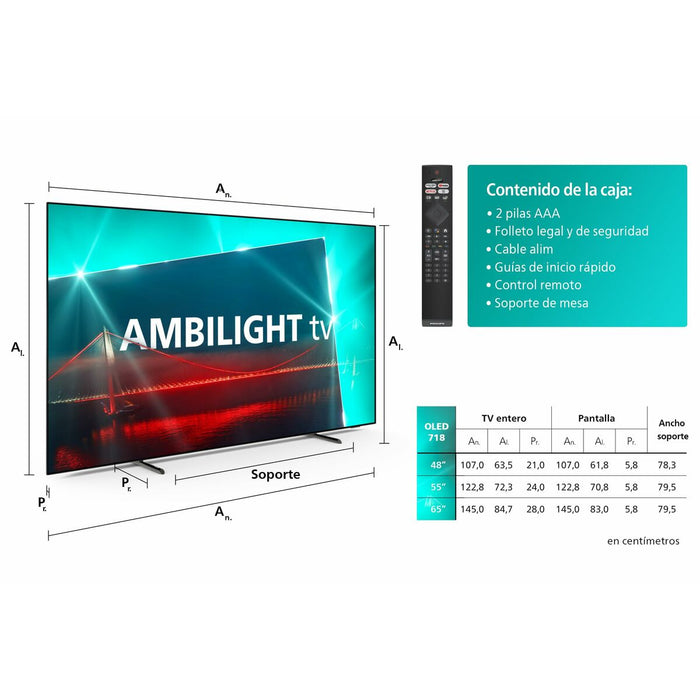 Smart TV Philips 65OLED718 65" 4K Ultra HD HDR OLED AMD FreeSync