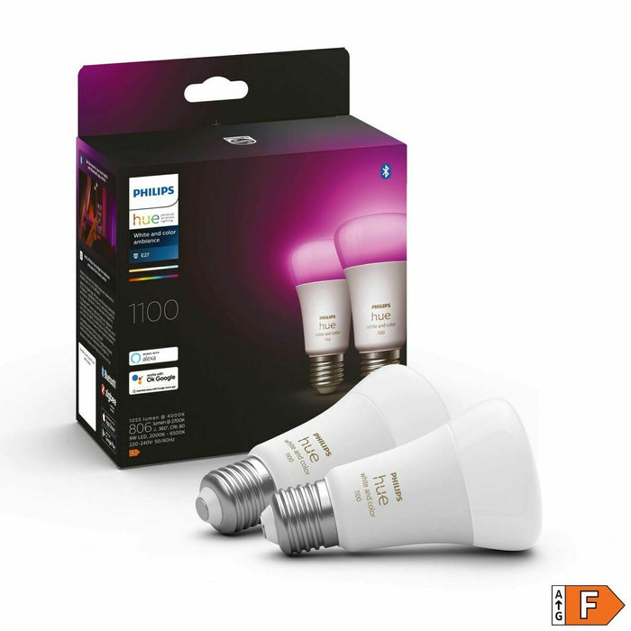 Bec Inteligent Philips Pack de 2 E27 Alb F 9 W E27 806 lm (6500 K)