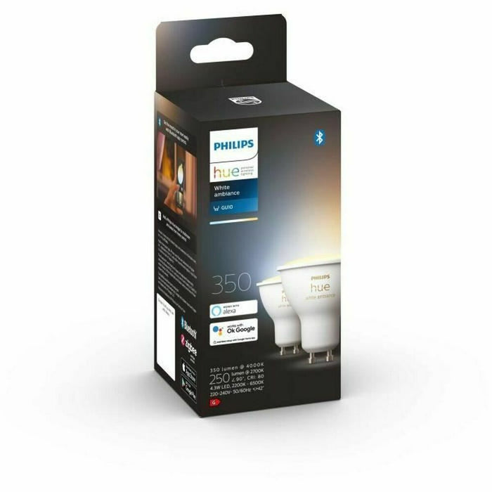 LED spotlight Philips 929001953310 Alb G GU10 (2200K) (6500 K) (2 Unități)